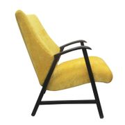 Fauteuil des années 1950 en velours jaune, entièrement restauré