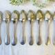 Ensemble de 8 cuillères à soupe vintage en métal argenté