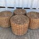 4 tabourets en bois et corde 1960