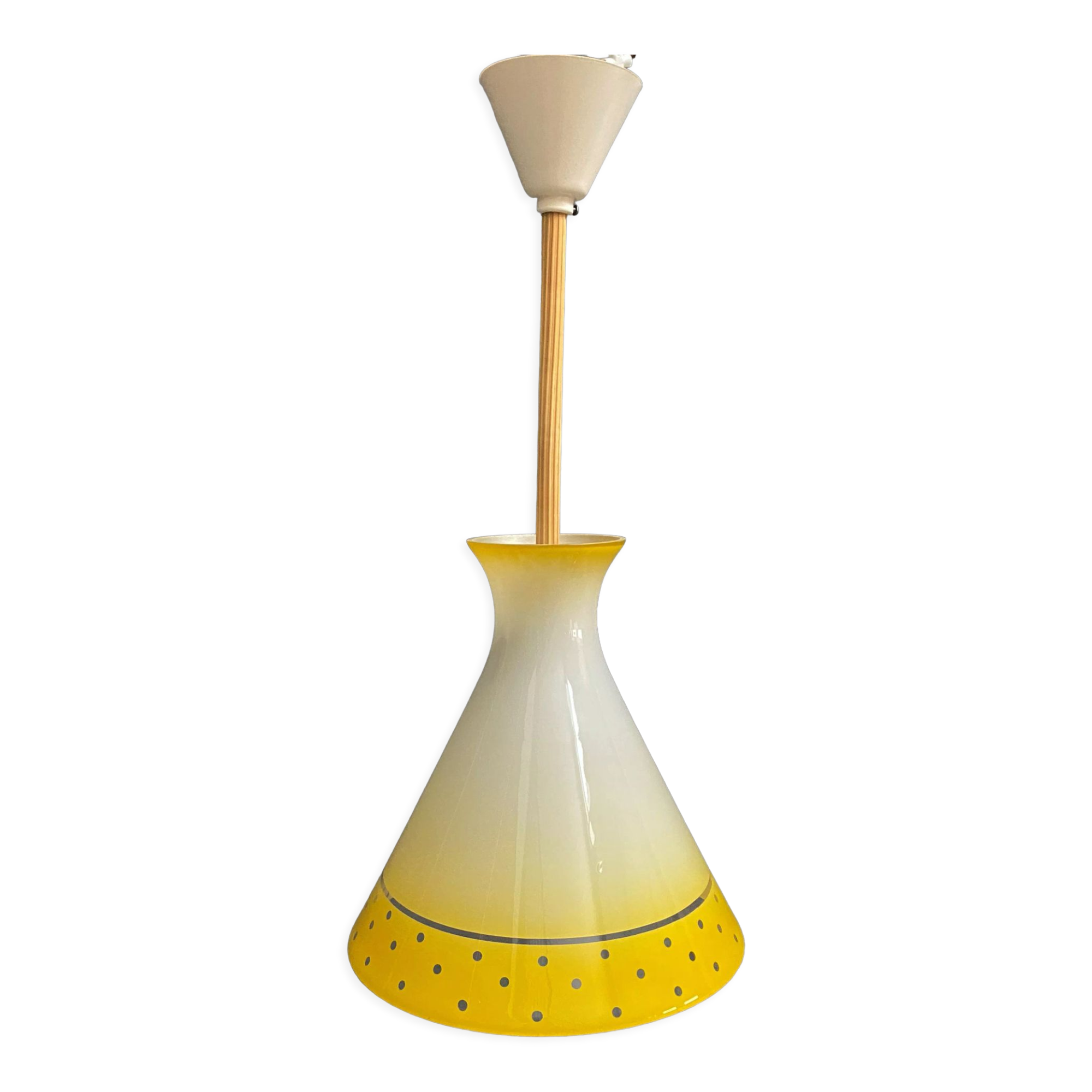 Yellow Glass pendant lamp 1960s