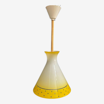 Yellow Glass pendant lamp 1960s