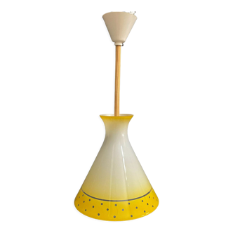 Suspension en verre jaune années 1960