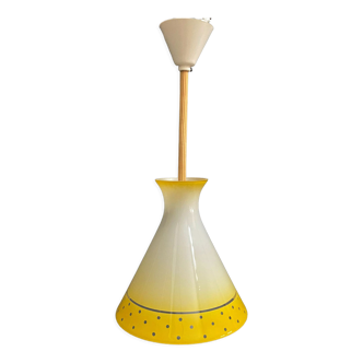 Yellow Glass pendant lamp 1960s