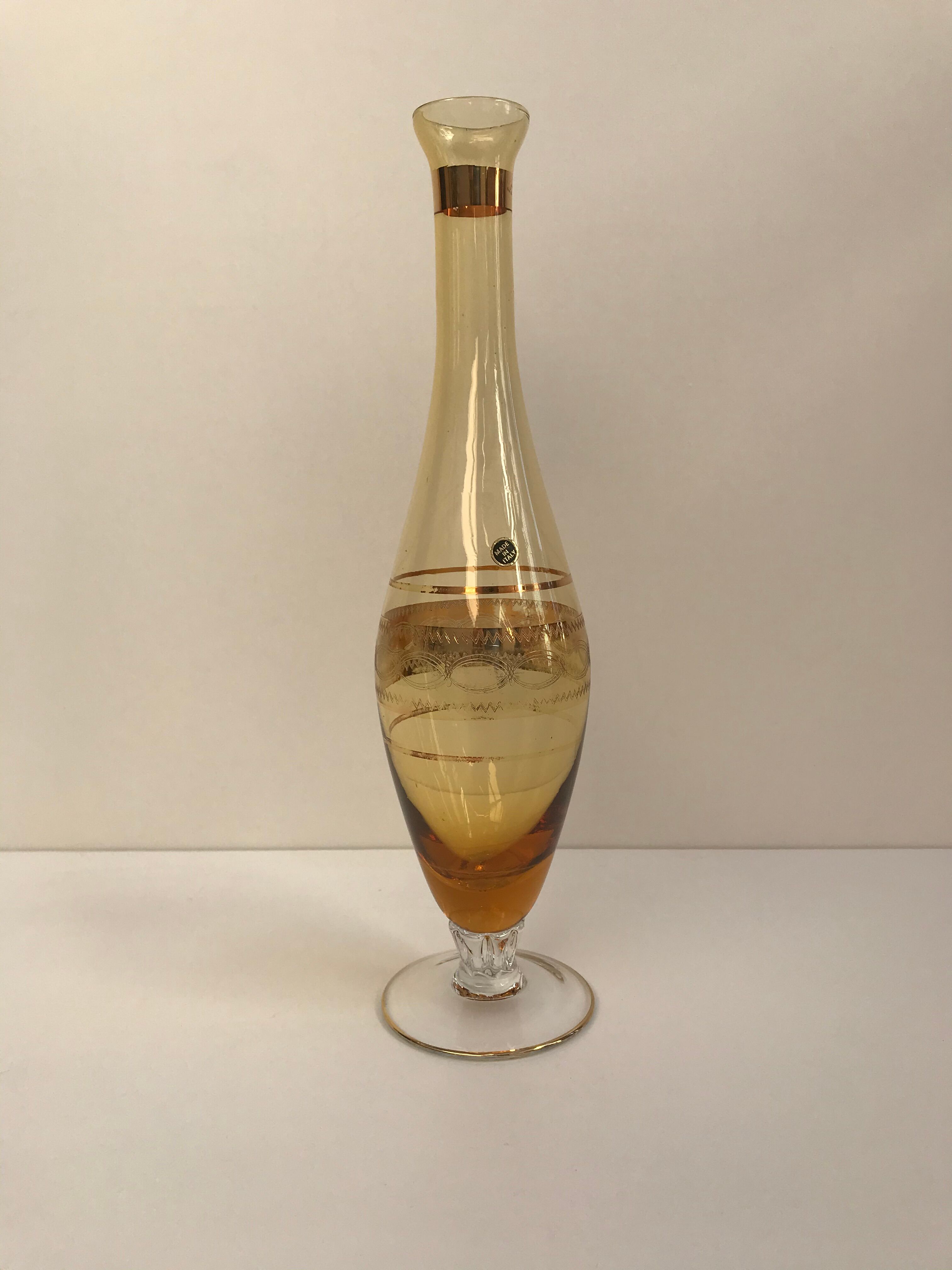 Brown and gold vase, Made in Italy