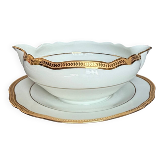Antique sauce boat in Limoges porcelain