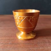 5 vintage egg cups aluminum art deco france