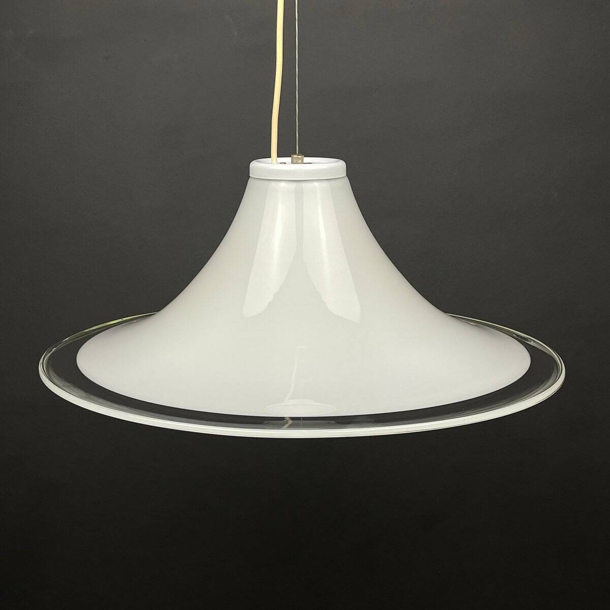 White Murano glass pendant, Italy, 1970s