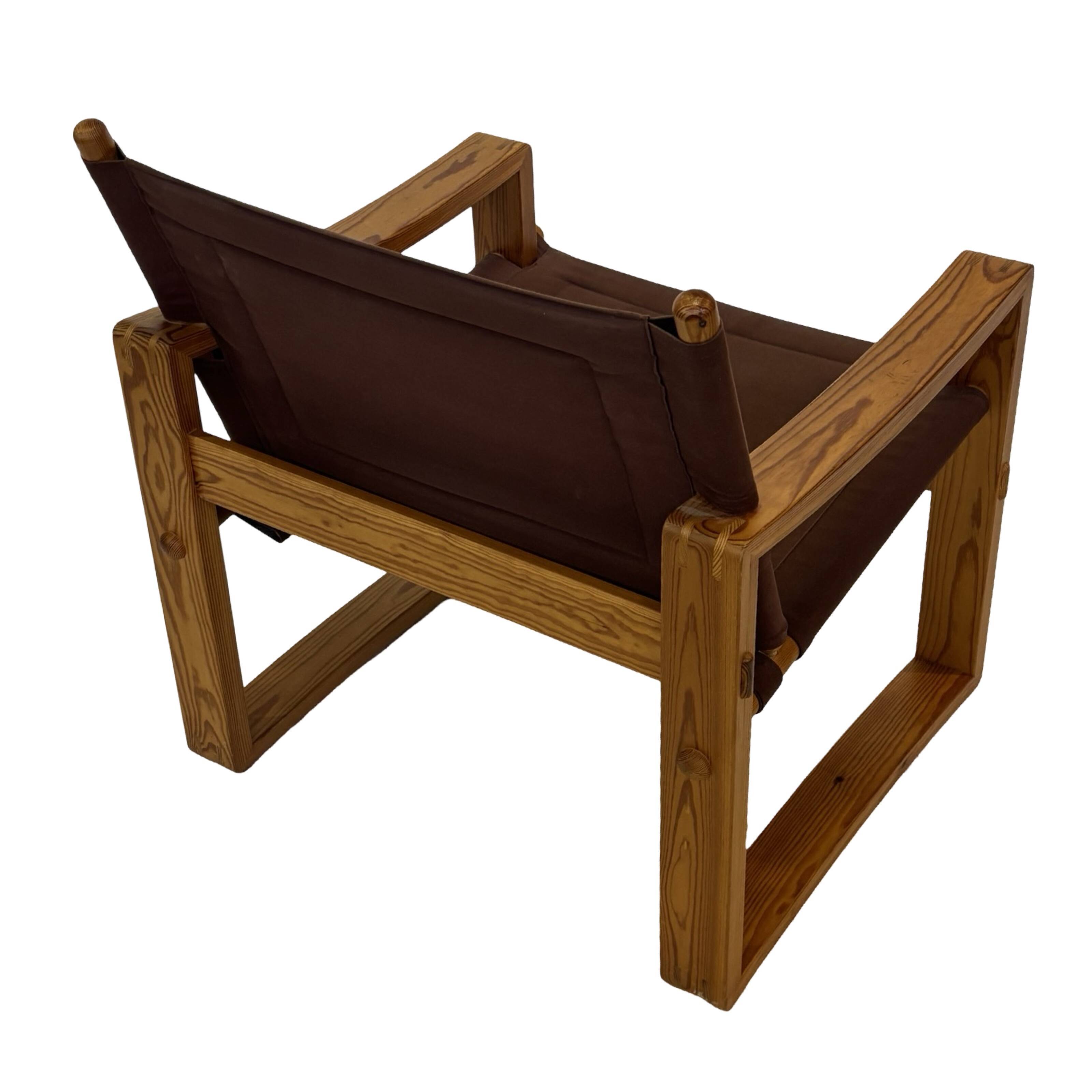 Chaise Safari Vintage Børge Jensen en pin, Danemark, années 1970