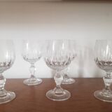Lot de 5 verres à pied en cristal
