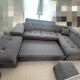 Left-hand corner sofa bed in gray