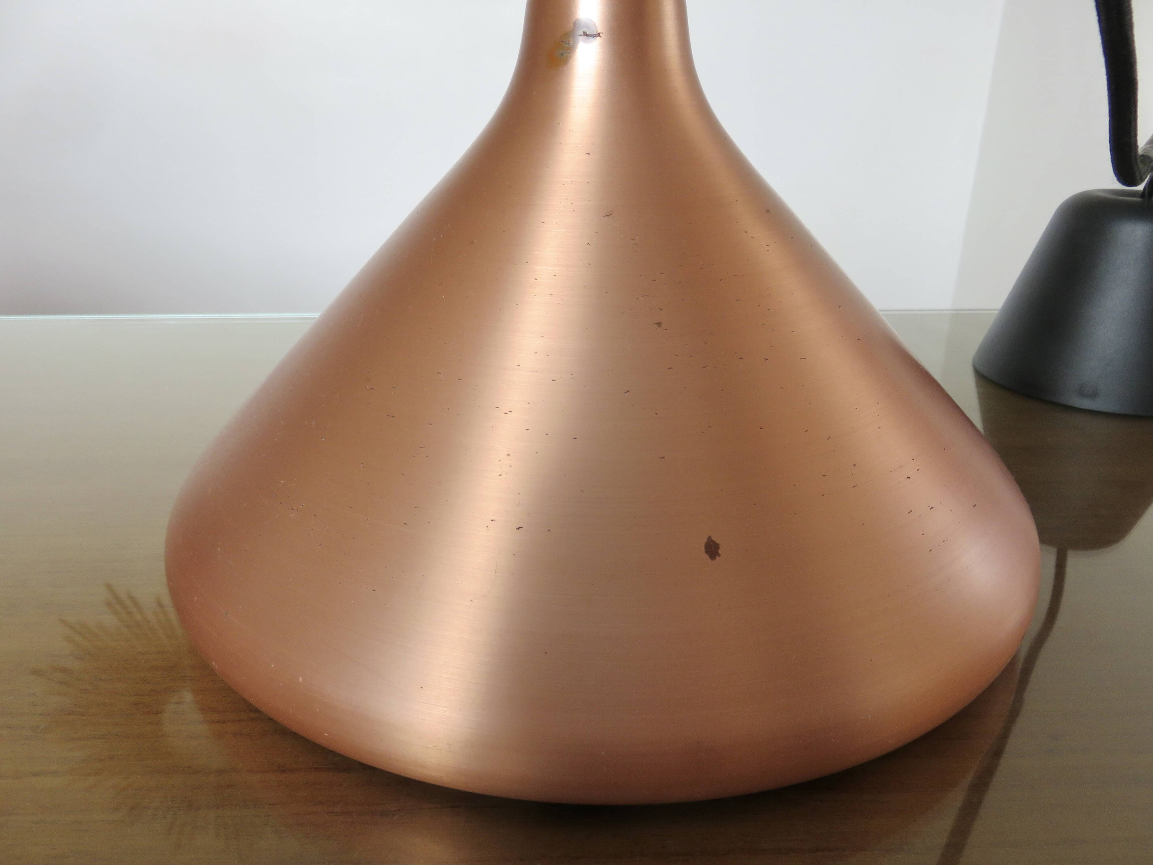 Suspension scandinave cuivre et teck, 80s'