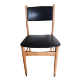 Chaise scandinave en teck , pieds laiton , années 50