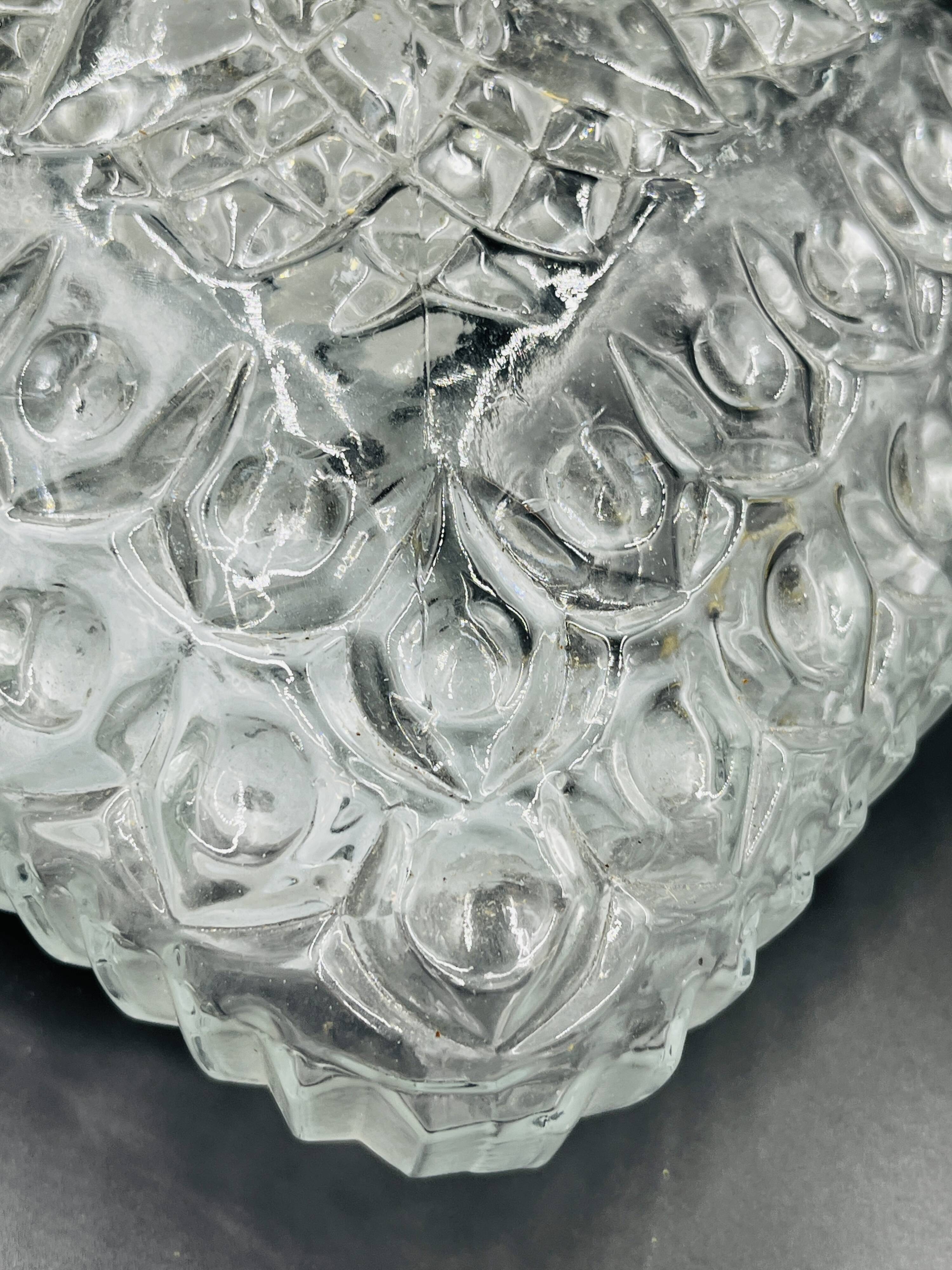 Square textured glass ceiling light Staff Leuchten vintage