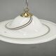 Pair of 1970s Italian Murano Opaline Glass and Brass Pendant Lights