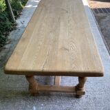 Renovated farmhouse dining table in solid oak, 20th century, 200cm