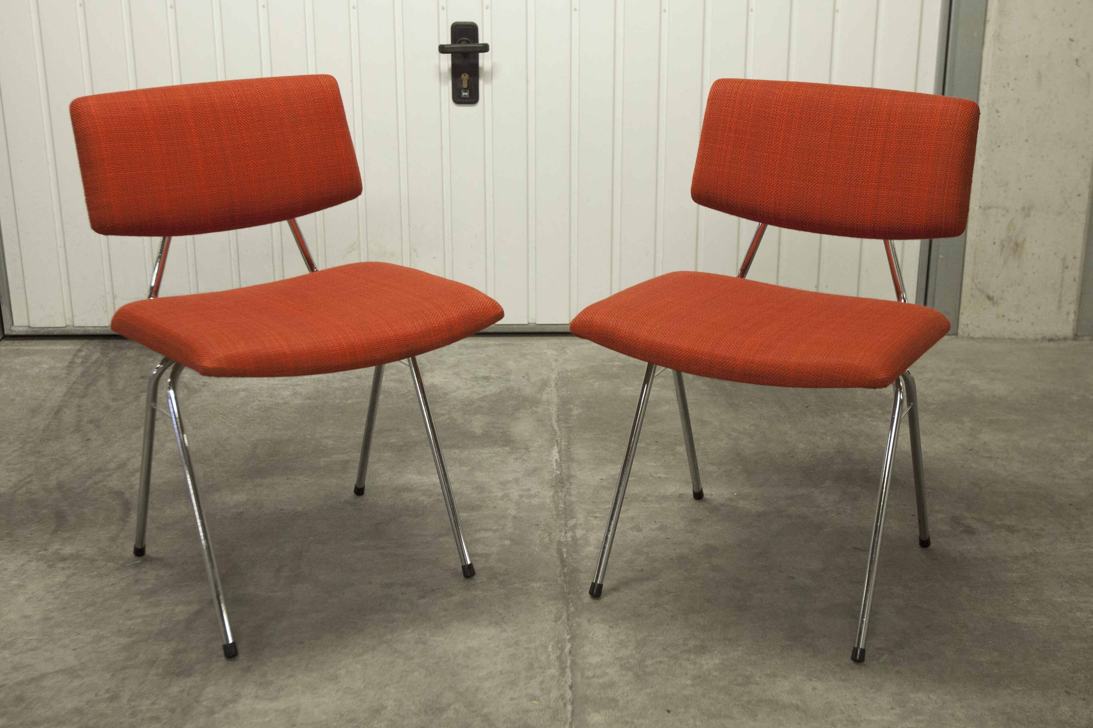Pair of compass model chairs by Pierre Guariche for Les Huchers-Minvielle France 1955
