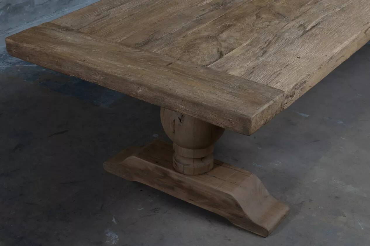 Monastère Soleil table – Antique patinated solid wood – 220 cm