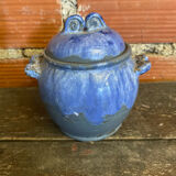 Apothecary pot + old lid peggy la bathie glazed polychrome stoneware