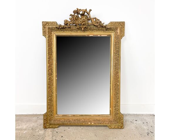 French Antique Gilt Mirror Napoleon Iii, Vintage French Gilt Mirror