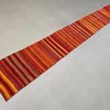 Old Turkish narrow Kilim Runner 405x49 cm shabby chic, vintage kelim