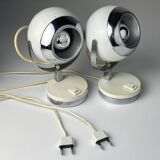 Mid-century white desk lamps, 1960s, set of 2