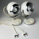Lampes de bureau blanches du milieu du siècle, années 1960, ensemble de 2