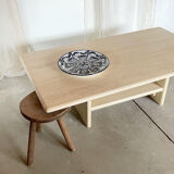 Travertine coffee table