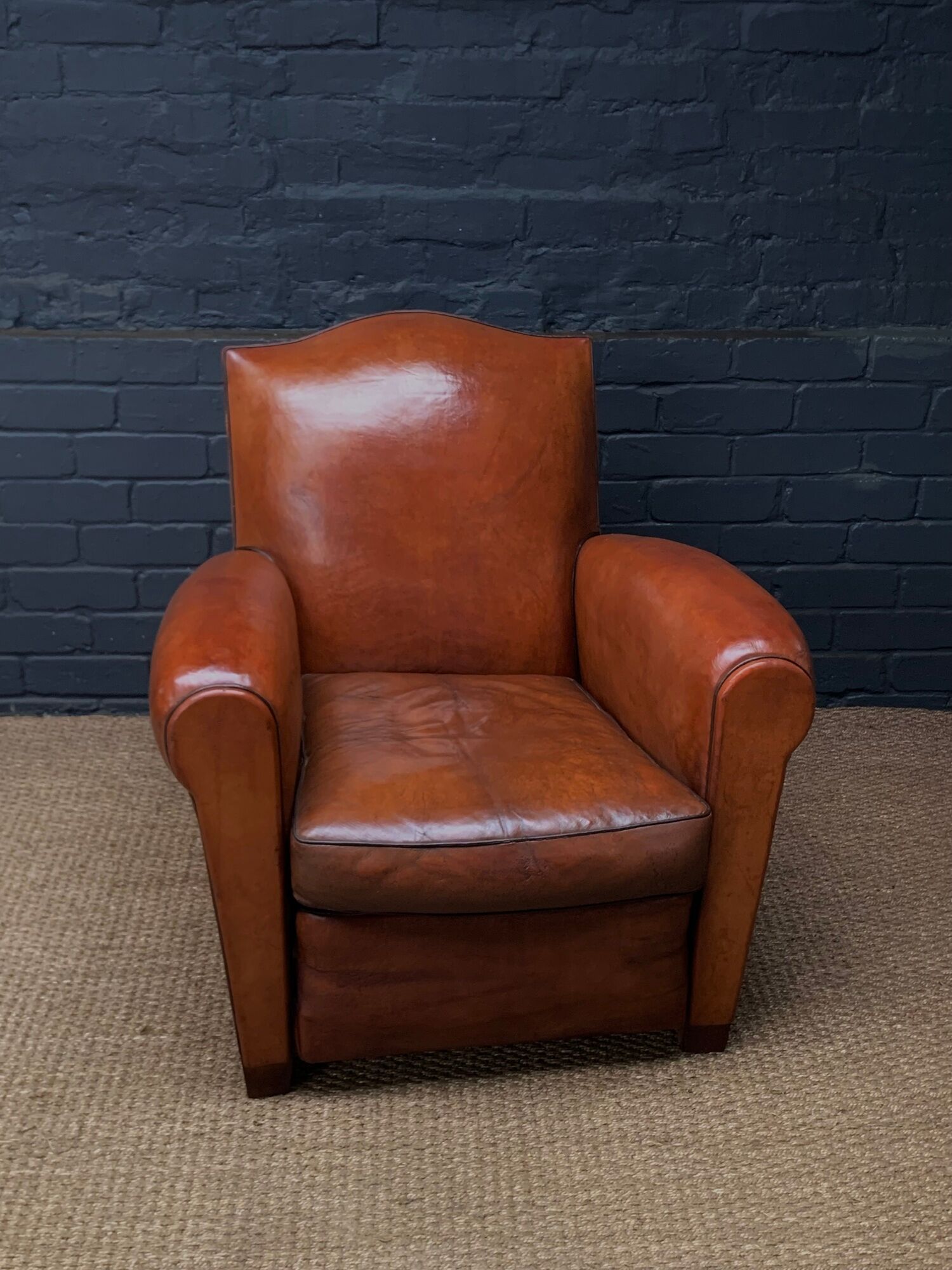 French leather club chair, circa 1930