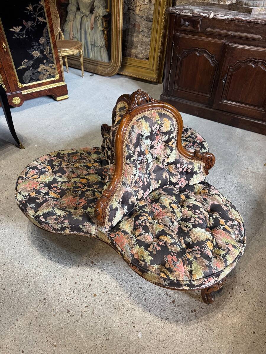 Canapé de milieu en acajou d’époque Napoléon III
