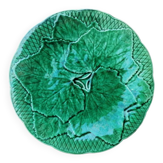 Gien vine leaf dessert plate in Vintage barbotine.