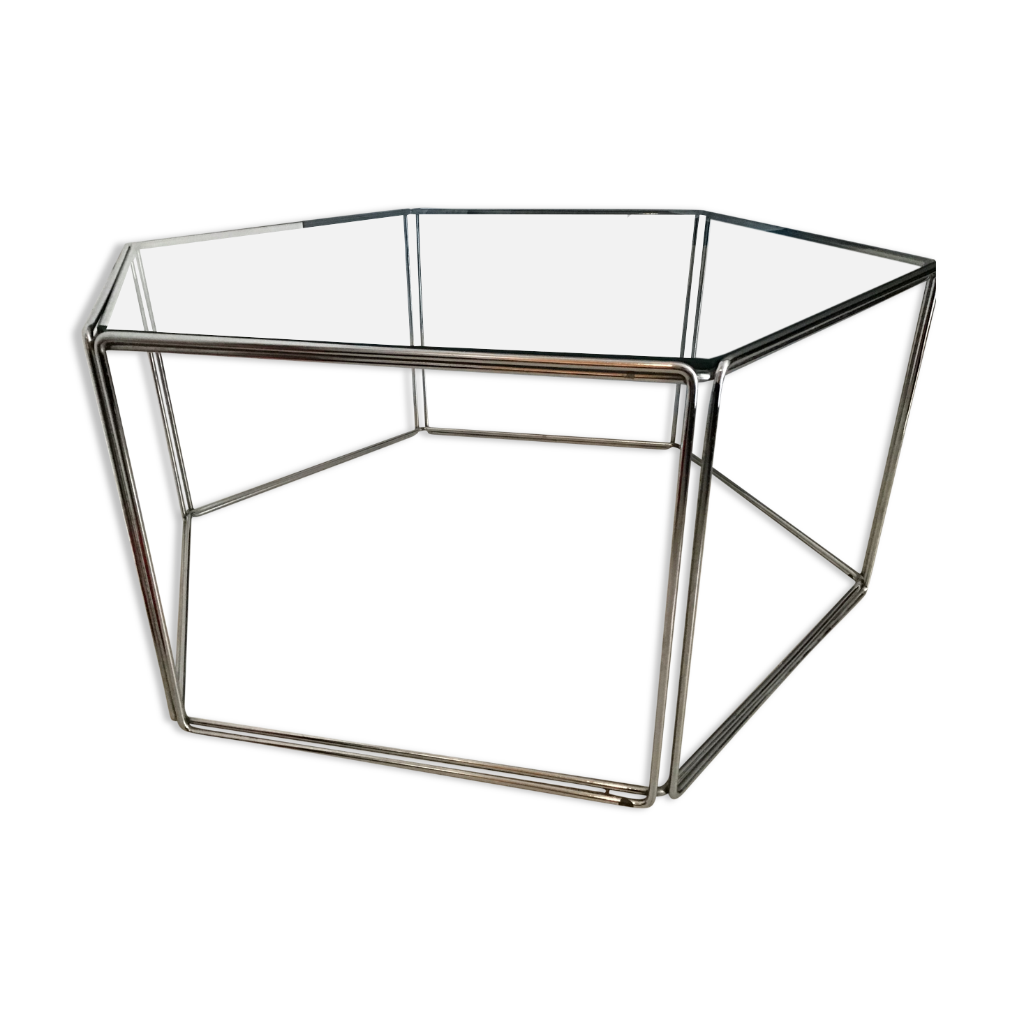 Metal and glass coffee table