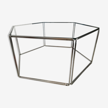 Metal and glass coffee table