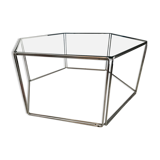 Metal and glass coffee table
