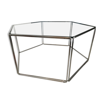 Metal and glass coffee table