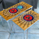 Set of 2 tables gigogne 60's ceramic fat lava