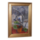 Original Swedish oil on canvas – “Winter Cyclamen” by Majken Bergvin (1922–2012) – 1965 – vintage & framed – 62 × 43 cm
