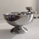 Set of 6 vintage stainless steel ice cream cups