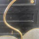 Metal umbrella stand with rigitulle and brass from the 1950s.
