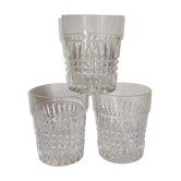 Trio de verres à whisky vintages en verre à picots