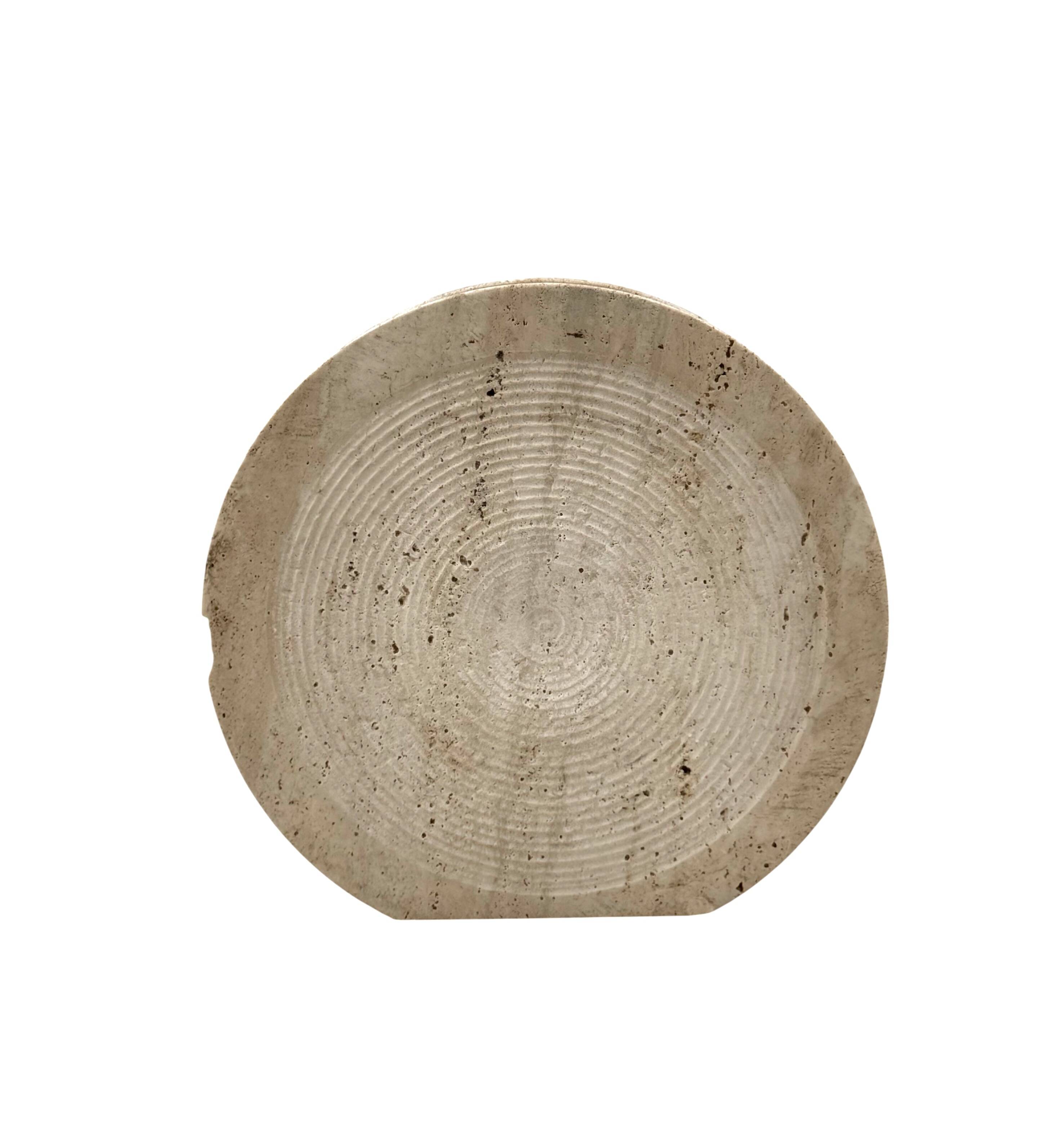 Mid-century modern travertine solifleur vase, Cerri Nestore, Italy, 1970s