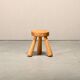 Ingvar Hildingsson Scandinavian solid Pine tripod Stool, Sweden 1970s