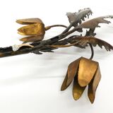 Floral brutalist wall lamp attributed to Maison Jansen 1970