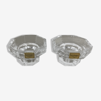 Pair of Luminarc Octime candle holders