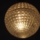 French Vintage Molded Glass & Brass Pendant Light 1970s Globe Hanging Lamp