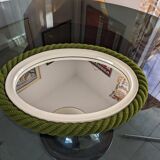 Miroir années 60/70 corde Vert plastique et corde