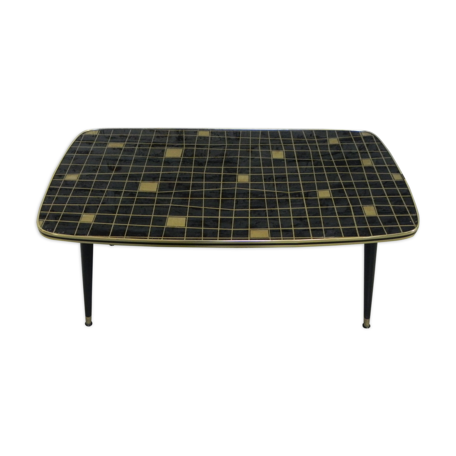 Vintage coffee table with glass top