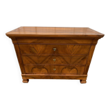 Commode Française Louis Philippe Milieu 19ème Siècle En Ronce De Noyer