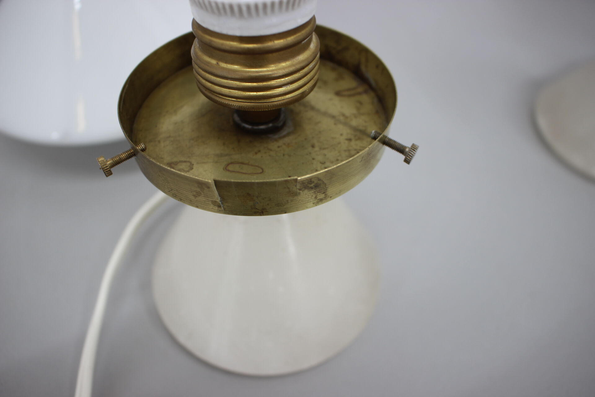 1940s pair of unique art deco table lamps with alabaster base ,czechoslovakia