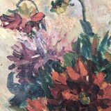 Tableau avec cadre huile sur toile nature morte