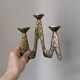 Golden bronze candlestick Scandinavian decoration